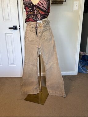 Risen Jeans Tan Corduroy Wide-Leg Pants